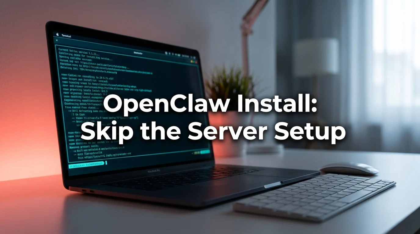 OpenClaw install hero graphic showing a dark terminal screen representing the OpenClawHQ setup path