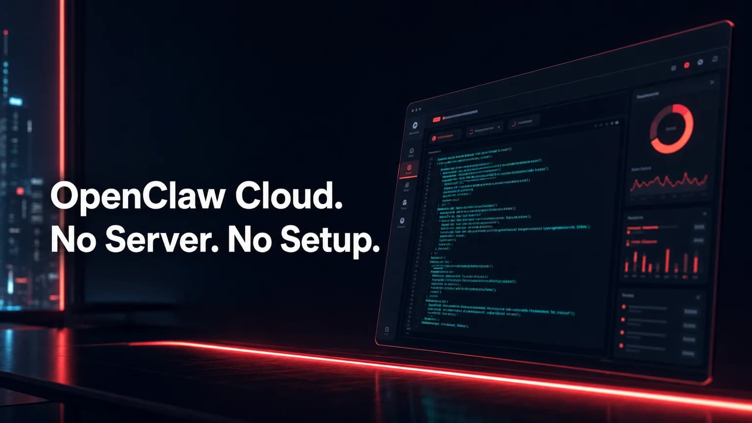 OpenClaw cloud hosting dashboard on a dark screen showing OpenClawHQ's managed setup interface