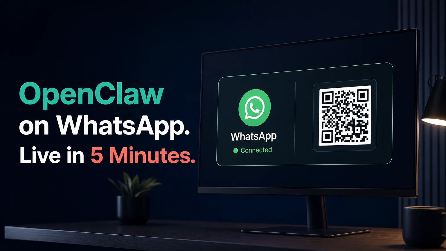 OpenClawHQ for WhatsApp dashboard showing a connected WhatsApp channel with a QR code