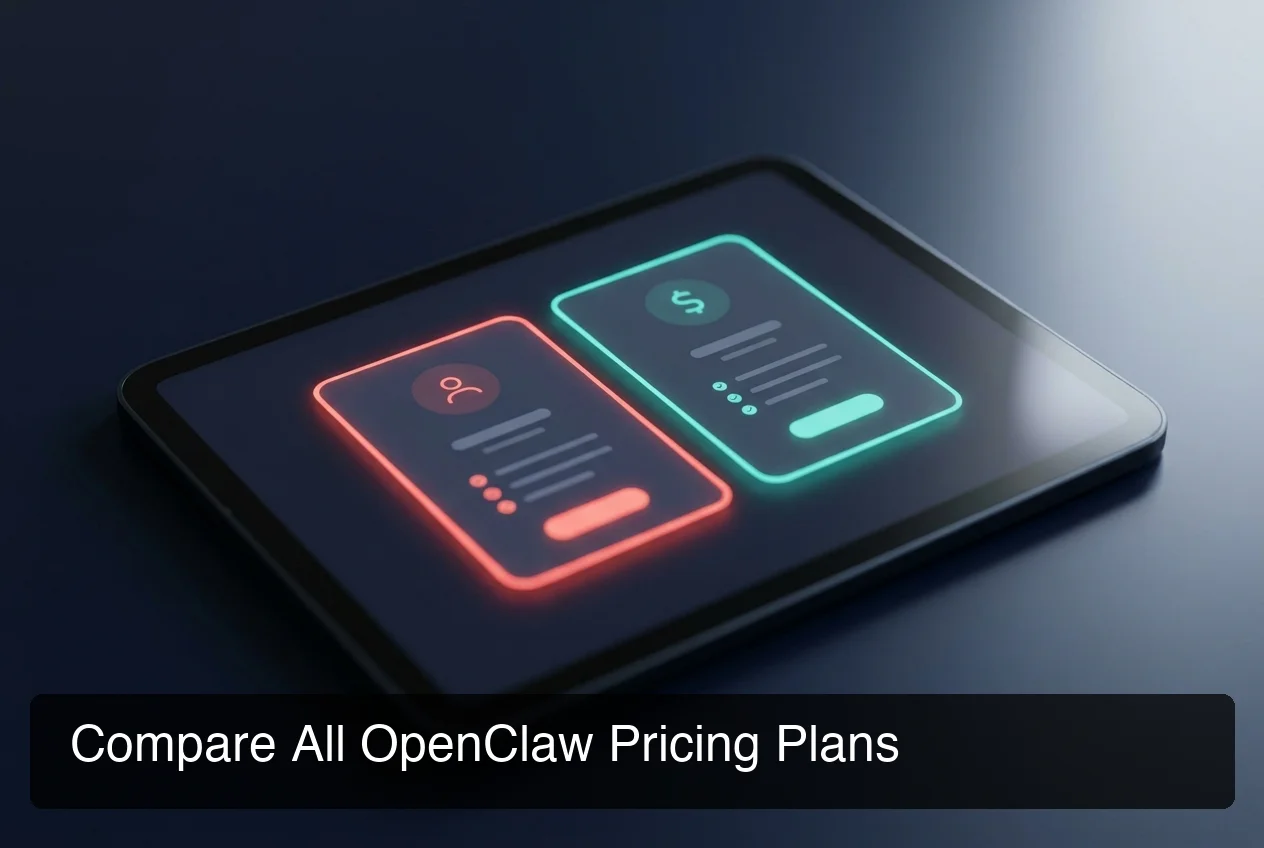 OpenClaw pricing tiers comparison showing managed hosting plans and cost breakdown