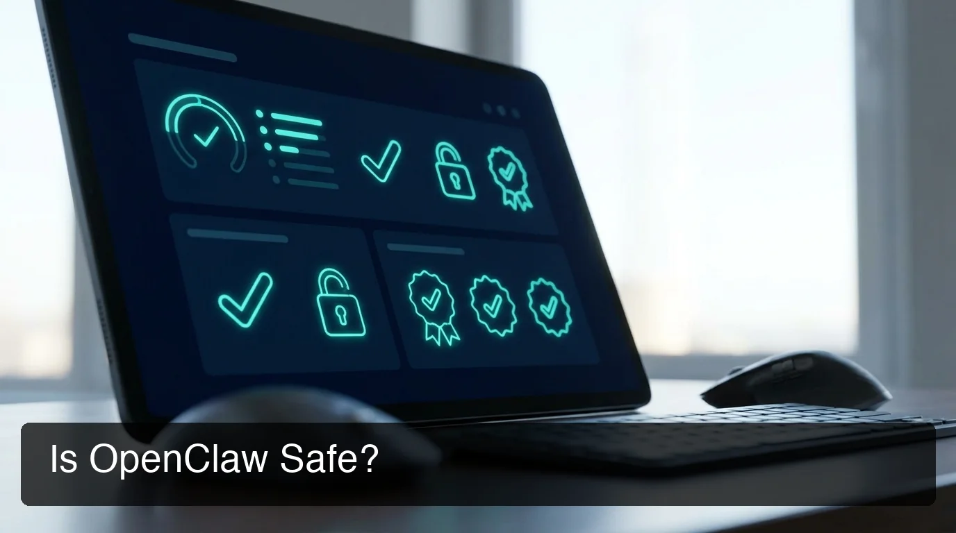 OpenClaw is openclaw safe hero showing managed hosting security model on a secure dashboard