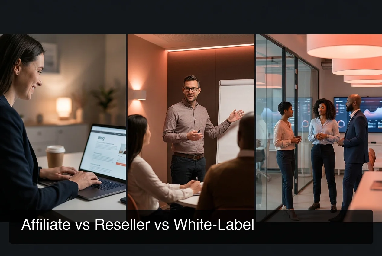 OpenClaw business models comparison — affiliate vs reseller vs white-label revenue paths