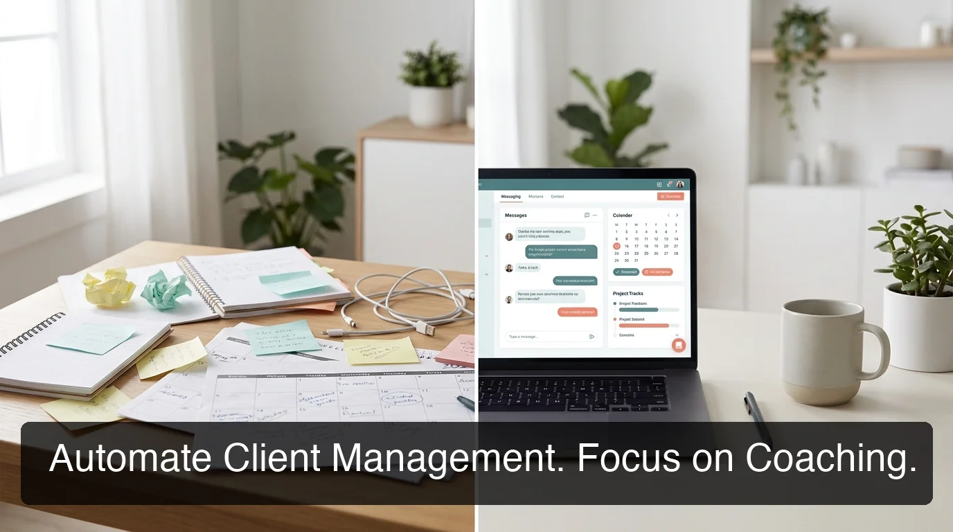 OpenClaw client management showing coaching workflow automation from manual scheduling to streamlined automated process