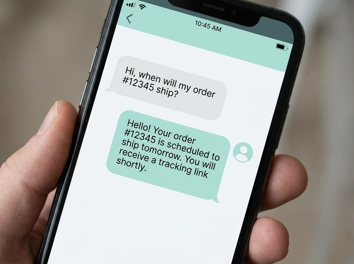 OpenClaw ai customer service ecommerce replies shown in a WhatsApp conversation thread