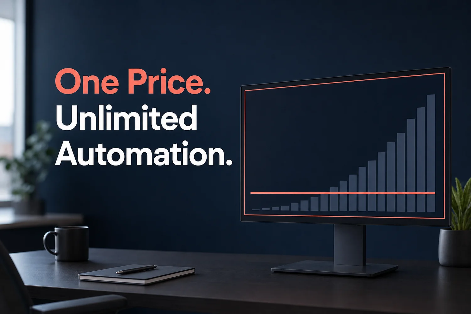 OpenClaw for law firms flat pricing chart showing a level monthly cost beside rising usage