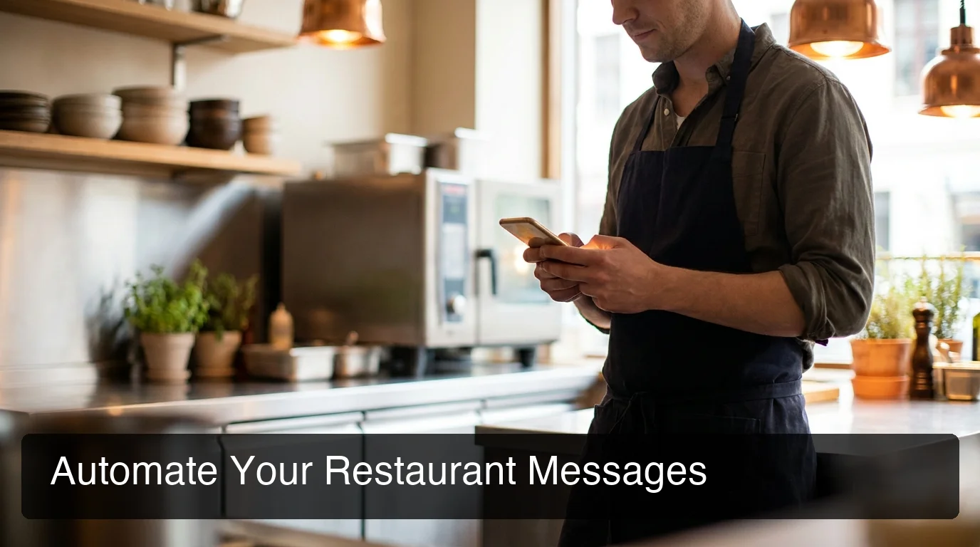 OpenClaw for restaurants showing restaurant owner managing orders on phone in warm-lit kitchen