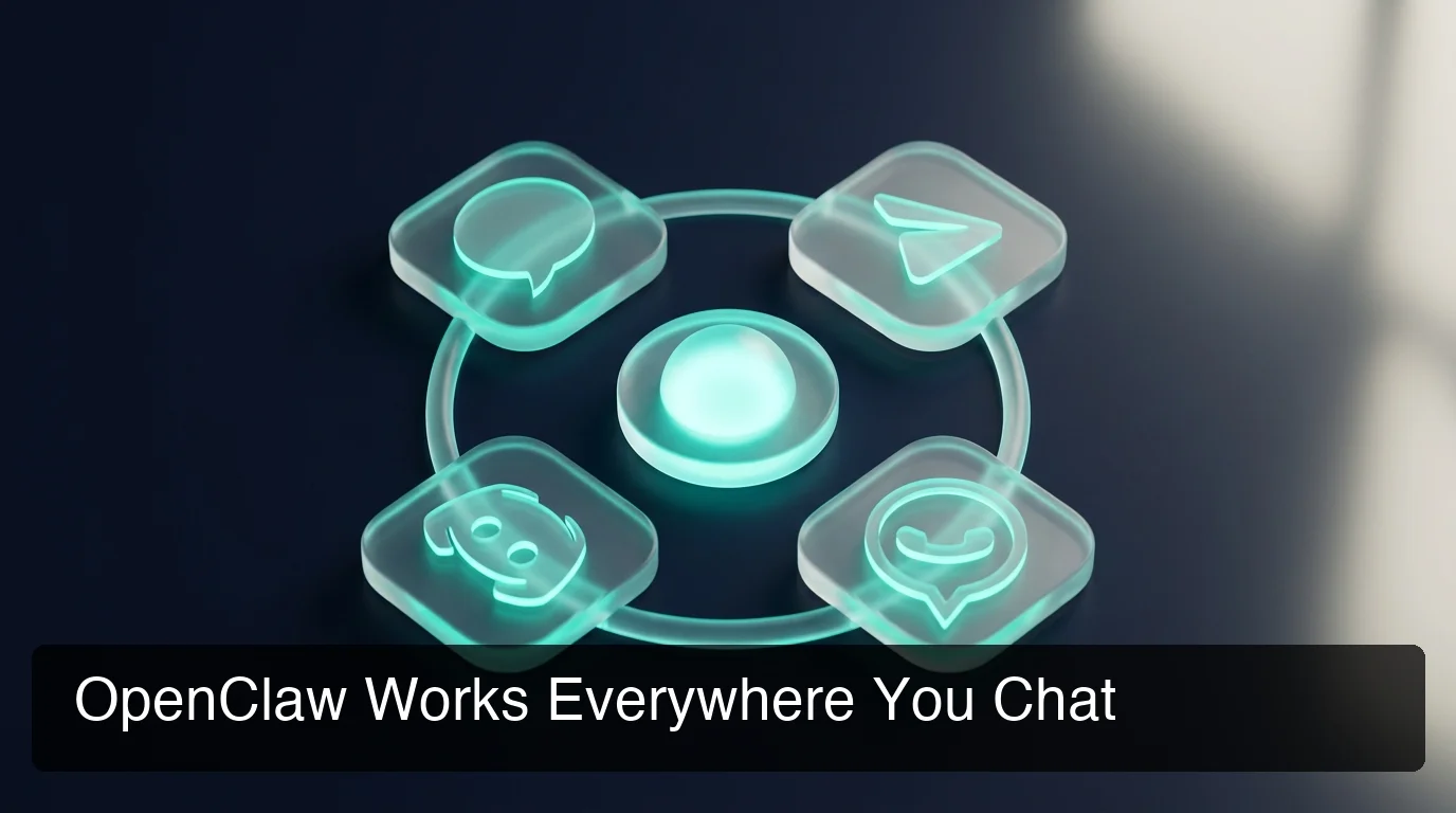 openclawhq openclaw platform ecosystem showing iMessage Telegram Discord WhatsApp cross-platform messaging integration