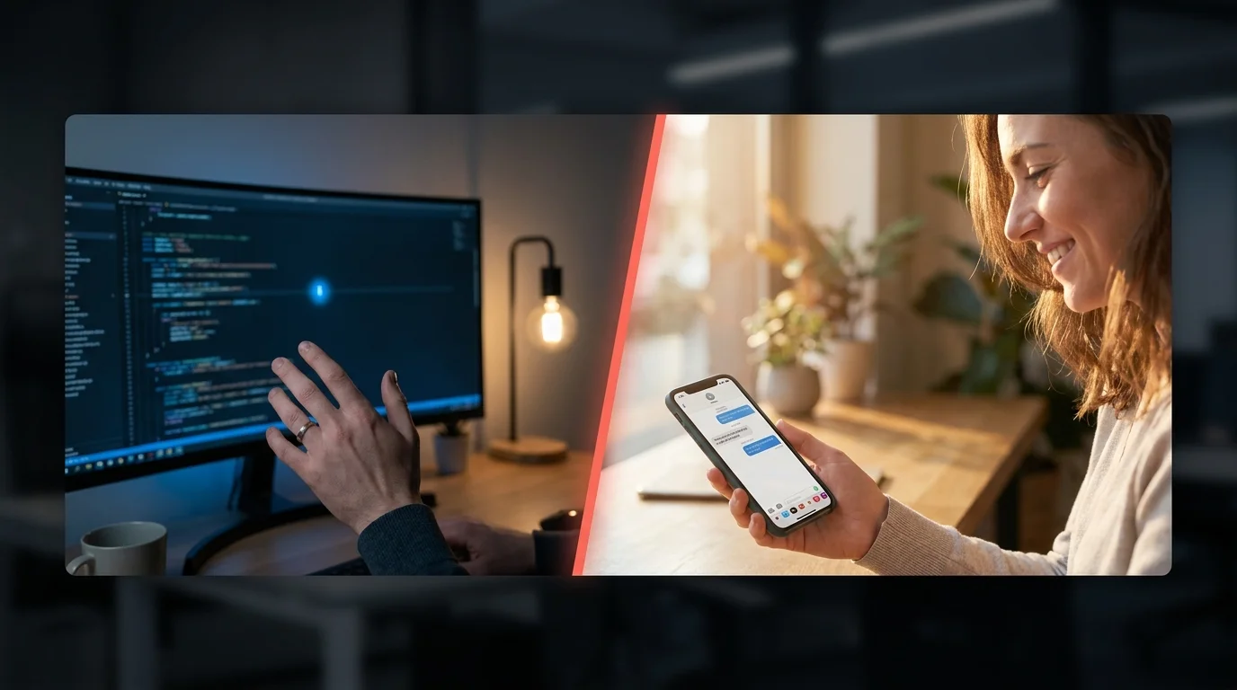 OpenClaw vs ChatGPT: split-screen visual contrasting open-source code transparency with everyday messaging app use