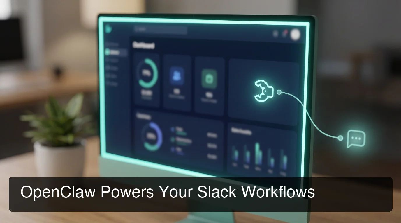 OpenClaw Slack integration showing AI agent workflow connected to a Slack workspace