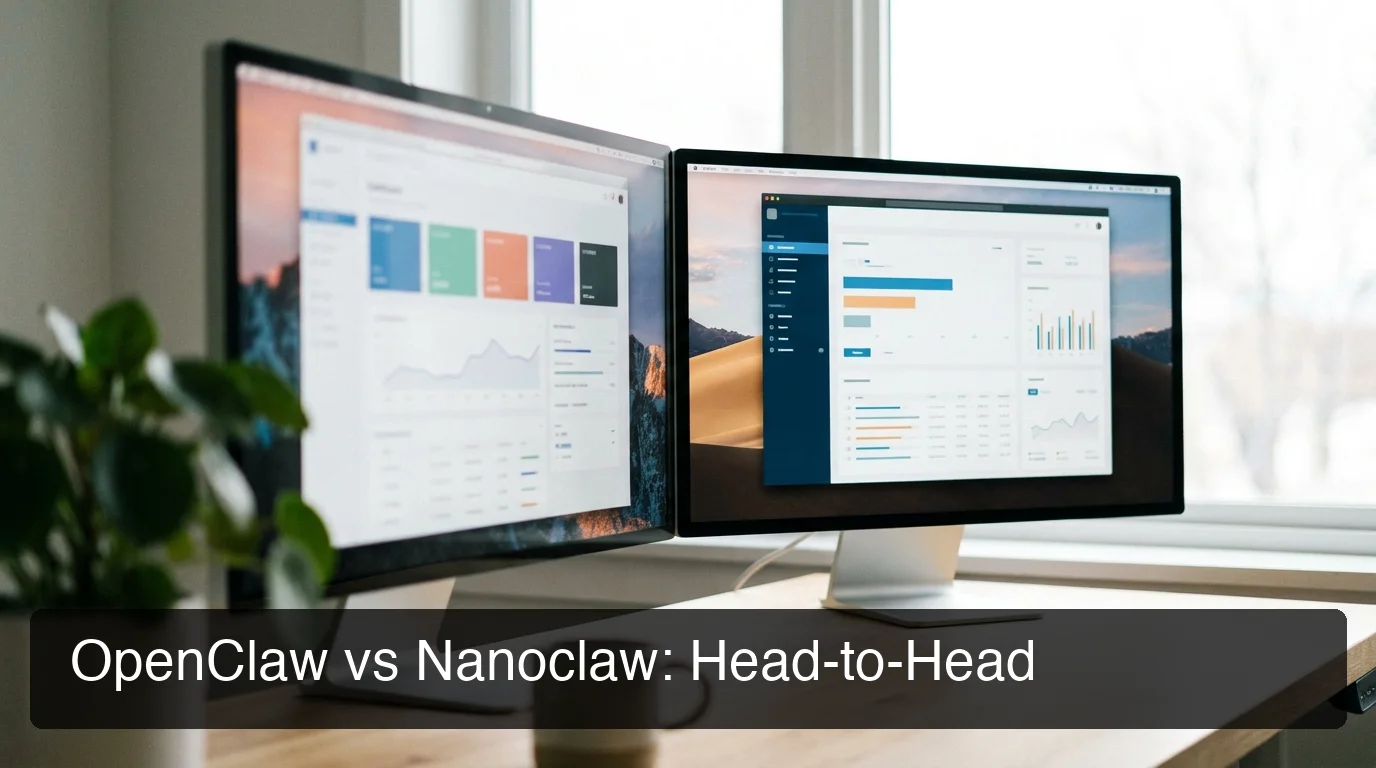 OpenClaw vs Nanoclaw platform overview showing two AI agent frameworks side-by-side
