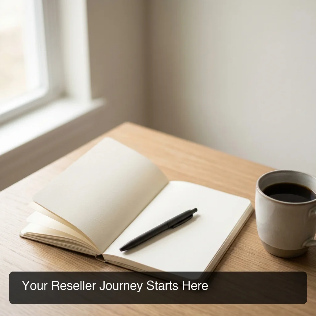how to make money with openclaw reseller — clean desk setup with notebook and coffee for reseller getting started