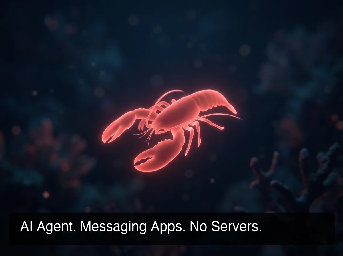 OpenClaw AI agent connecting to multiple messaging apps with neon cyberpunk glow and teal light