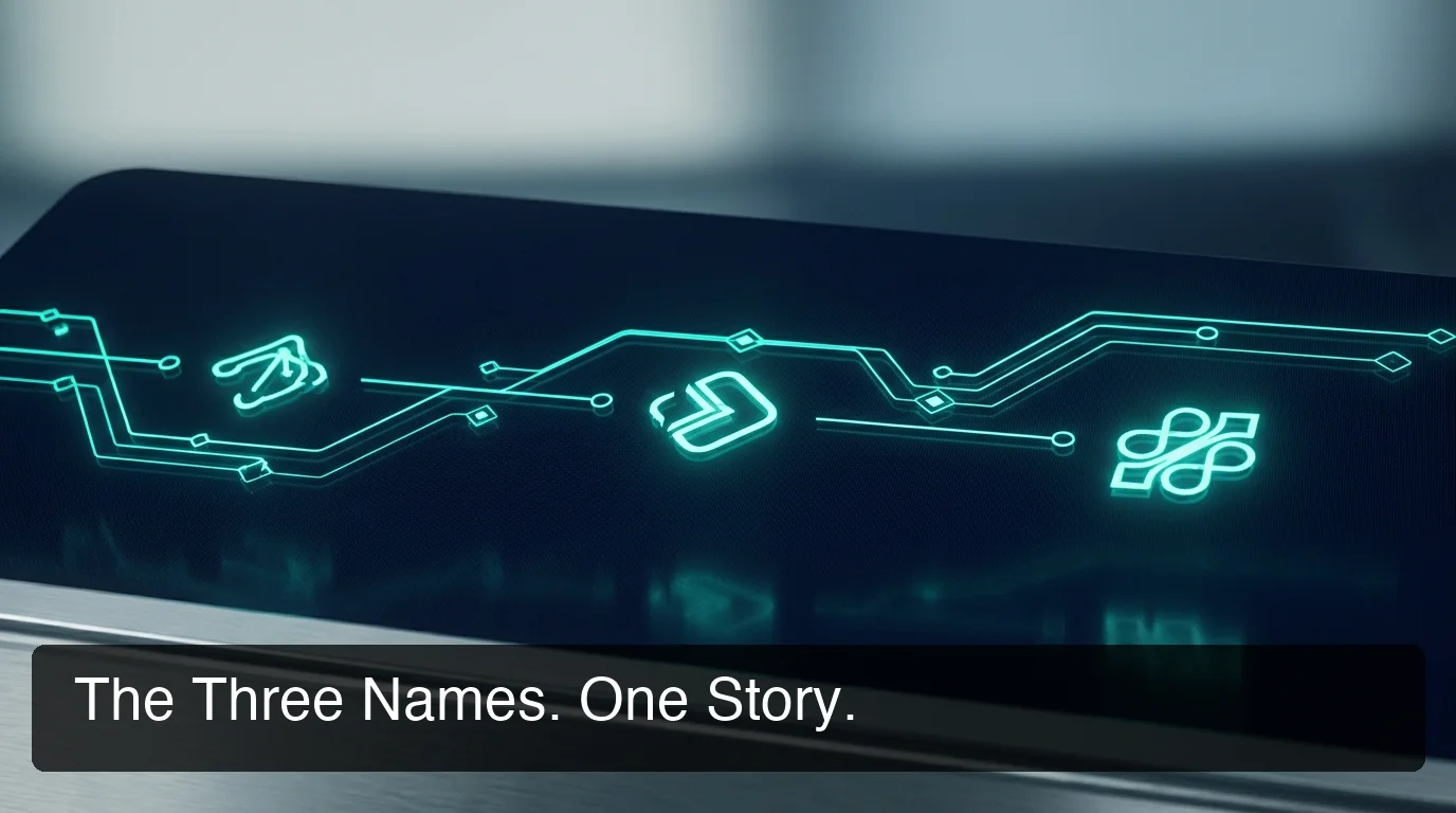 OpenClaw naming timeline showing Clawdbot, Moltbot, and OpenClaw logos evolving left to right